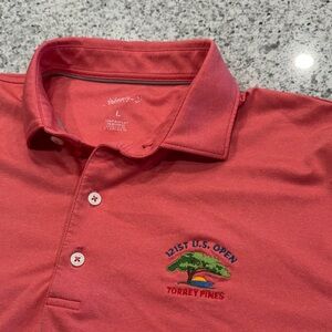 Men's Pink Johnnie-O Torrey Pines 121st U.S. Open Performance Golf Polo Large